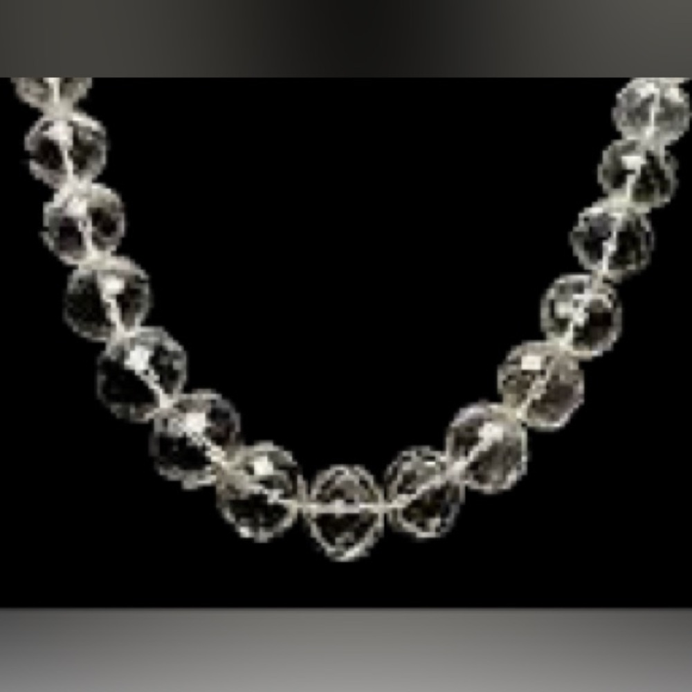 Clear Crystal Faceted Bead Necklace